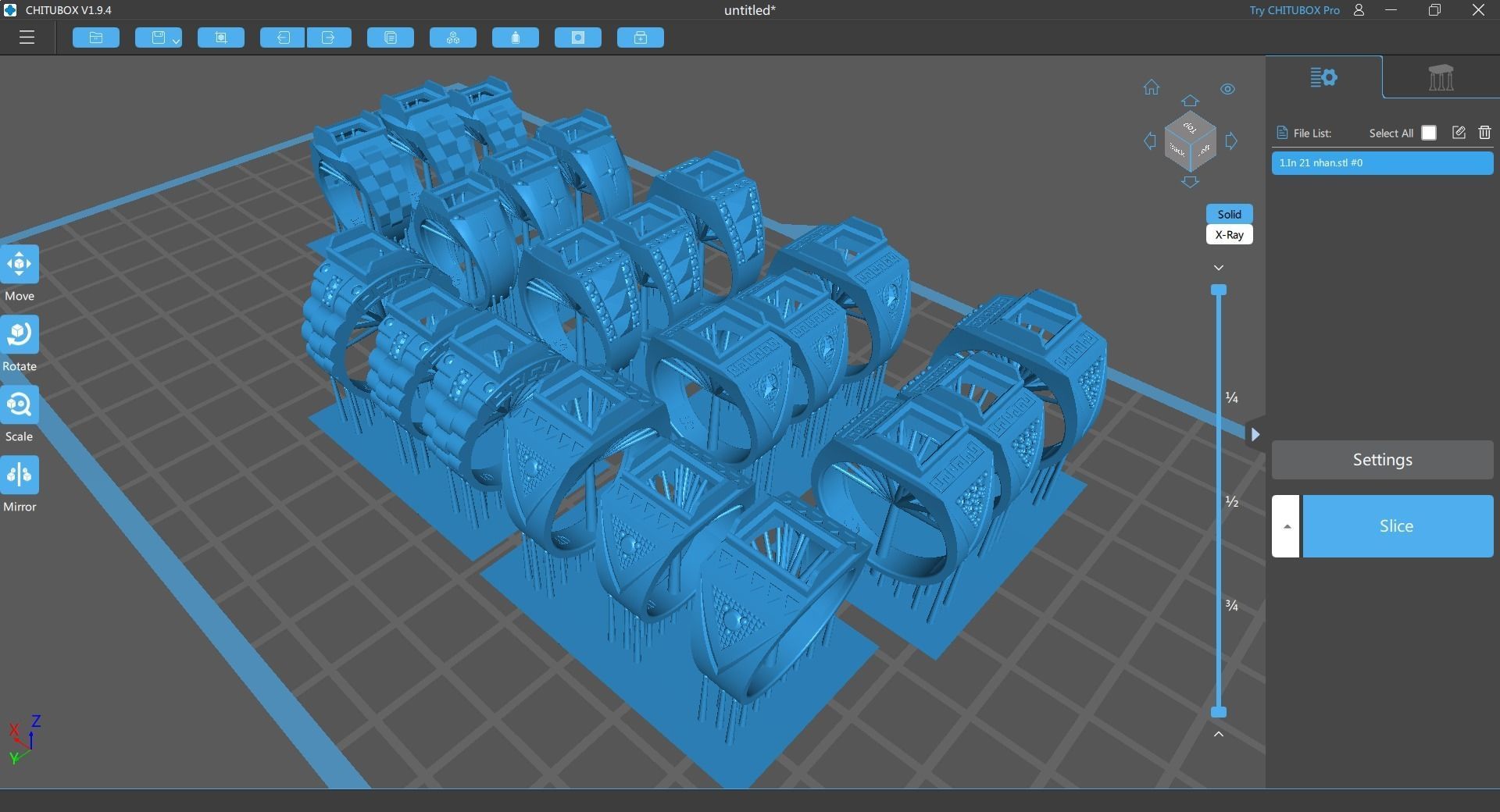 7 Rows Mens ring 3D model 3D printable 3D print model_1