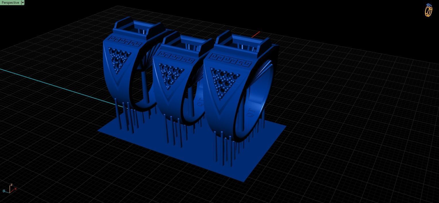 7 Rows Mens ring 3D model 3D printable 3D print model_9