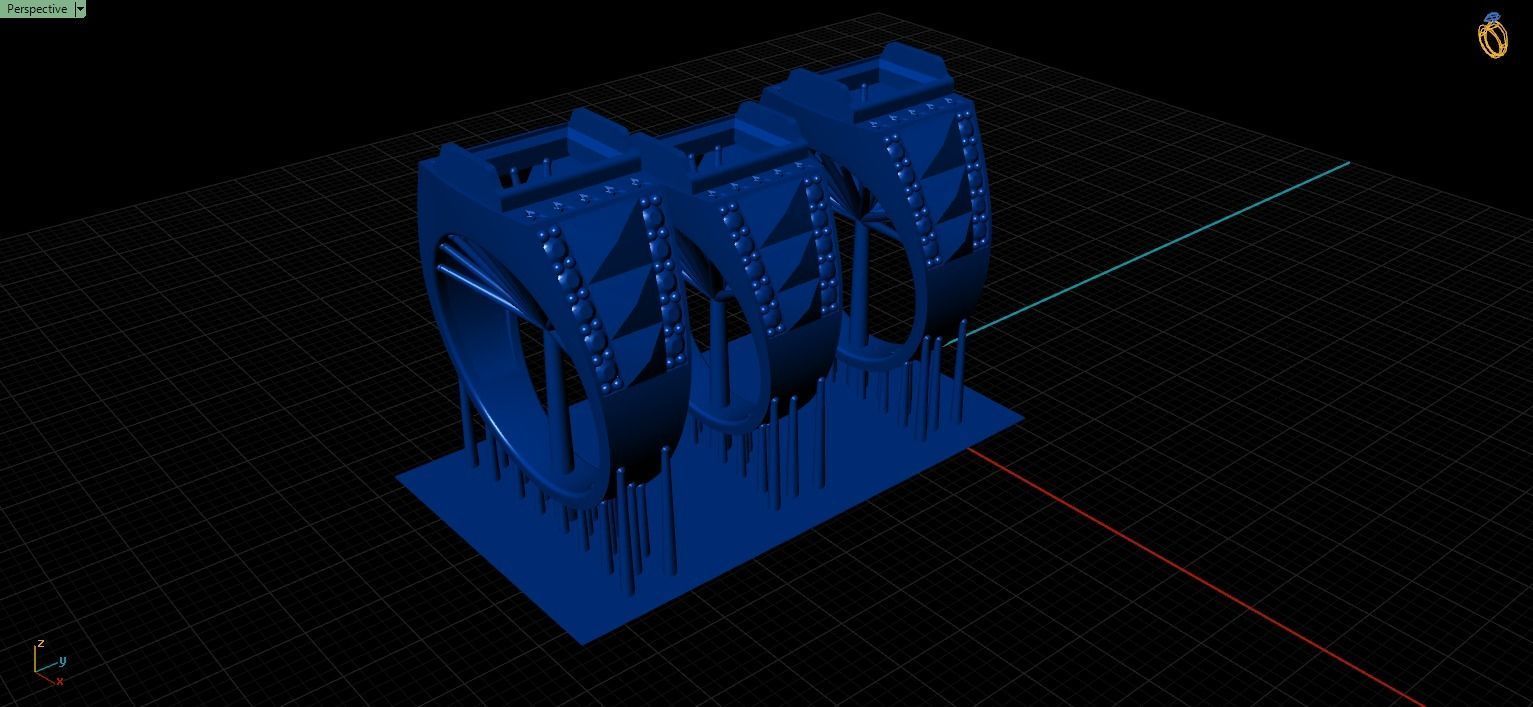 7 Rows Mens ring 3D model 3D printable 3D print model_12