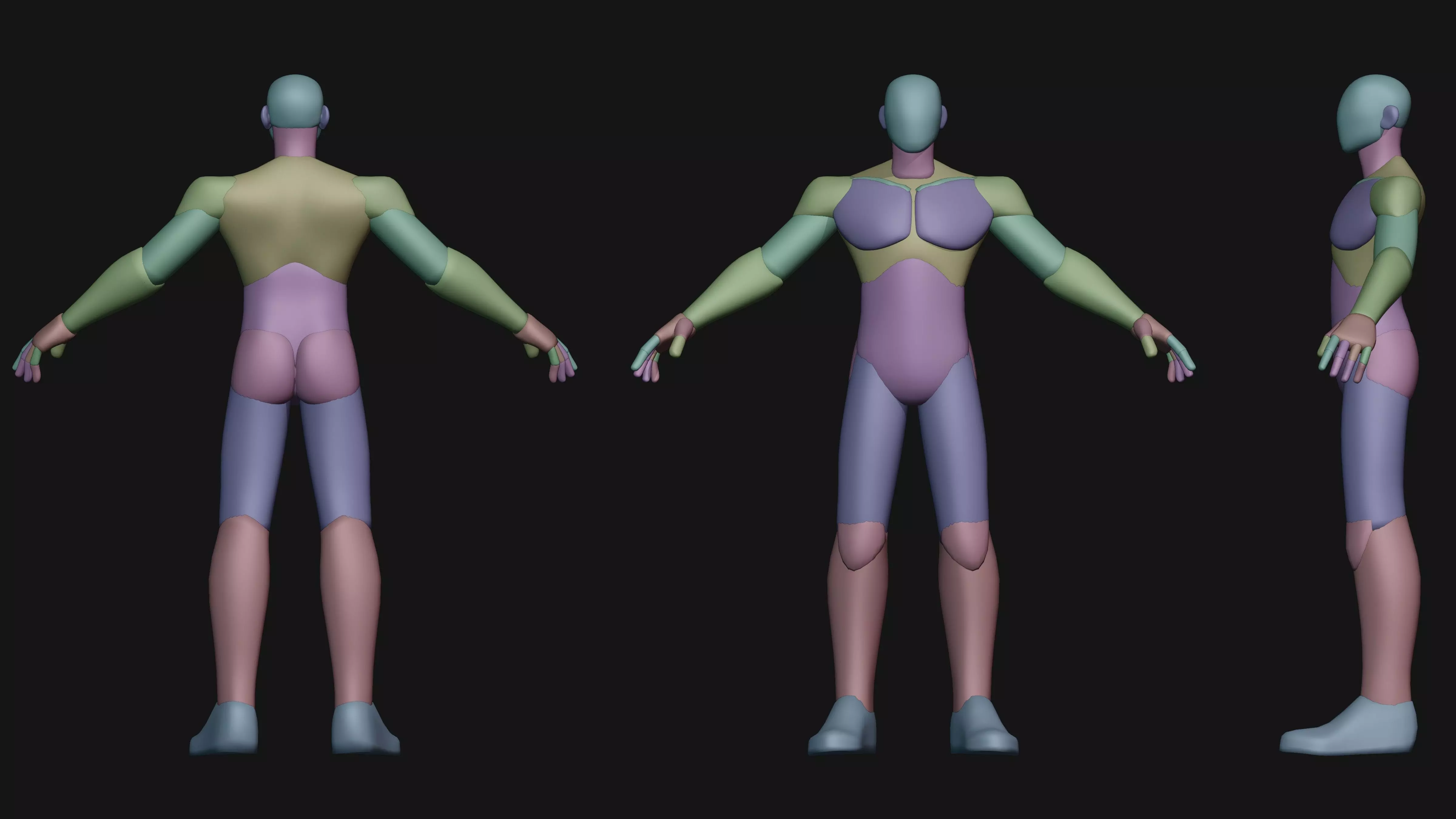 Stylized Male Blockout Low-poly 3D model_0