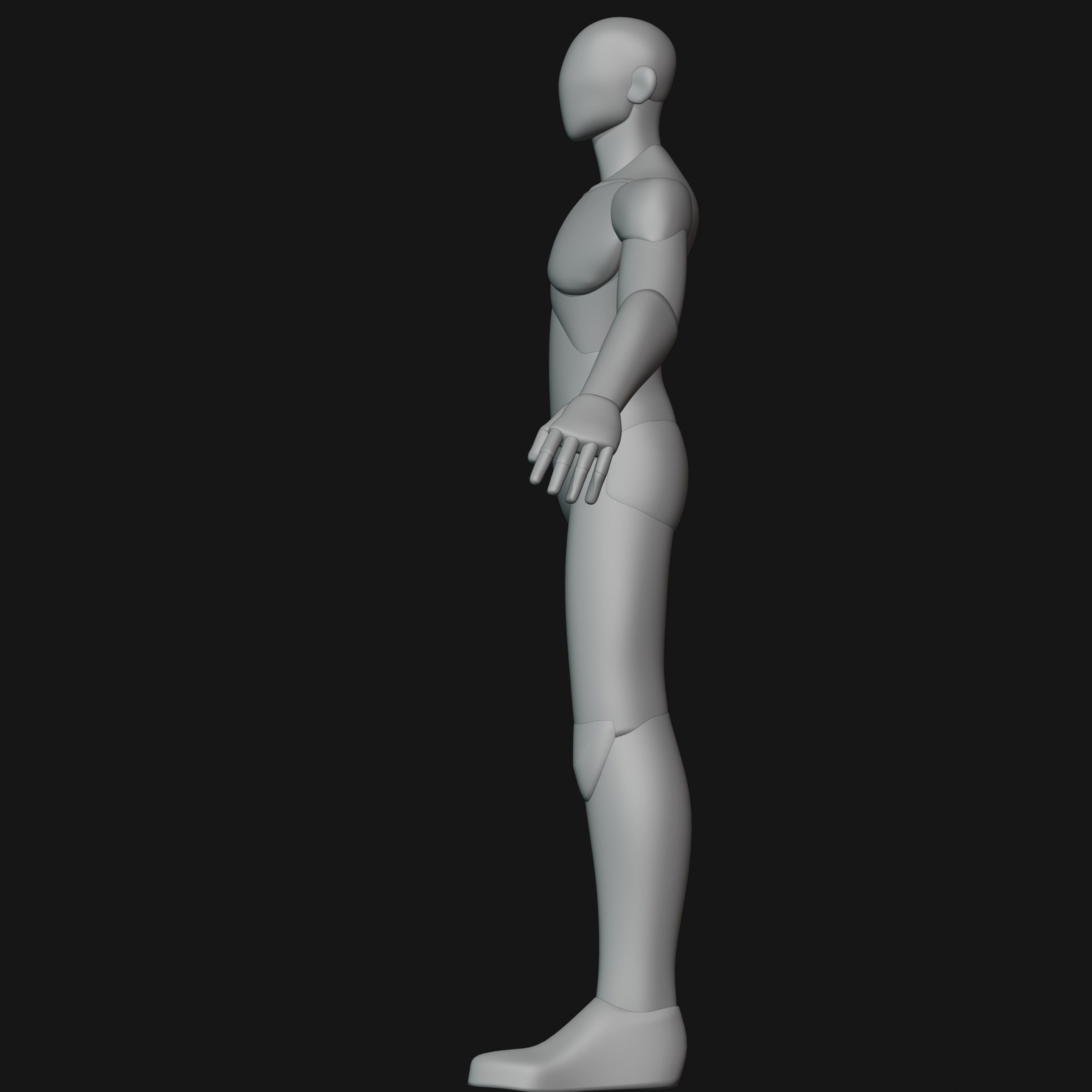 Stylized Male Blockout Low-poly 3D model_2