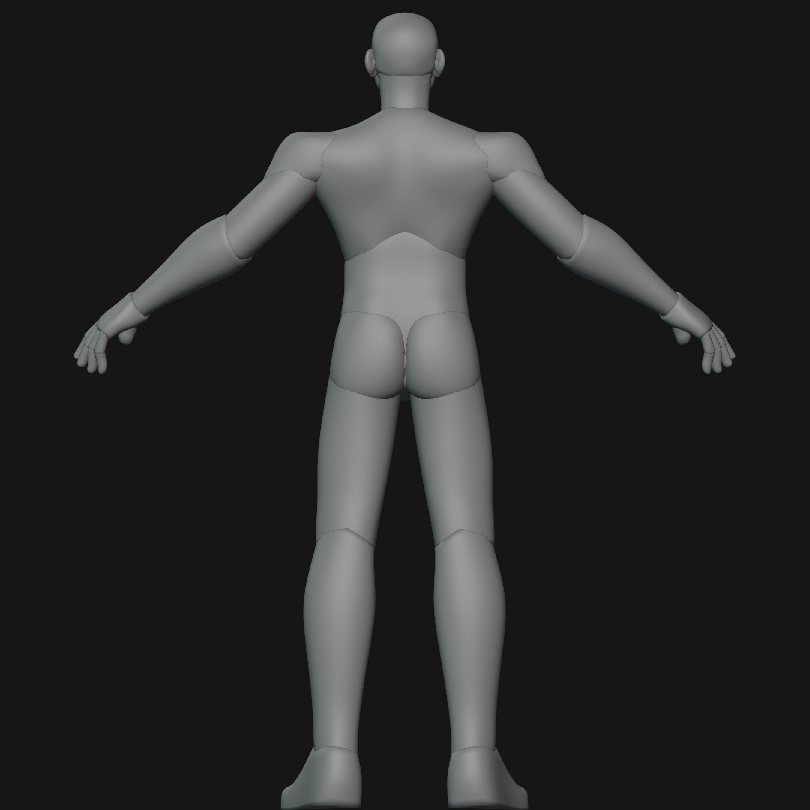Stylized Male Blockout Low-poly 3D model_3