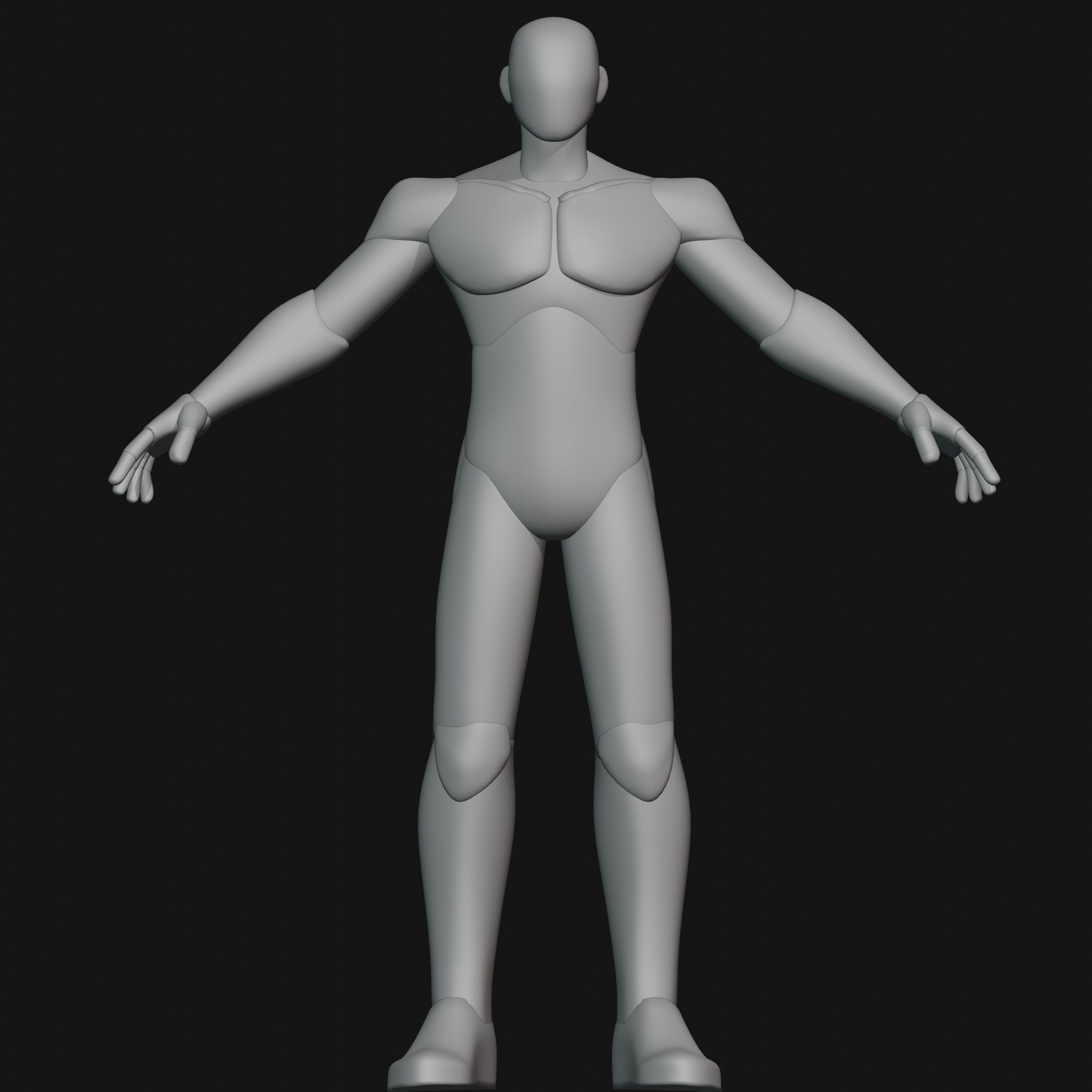 Stylized Male Blockout Low-poly 3D model_1