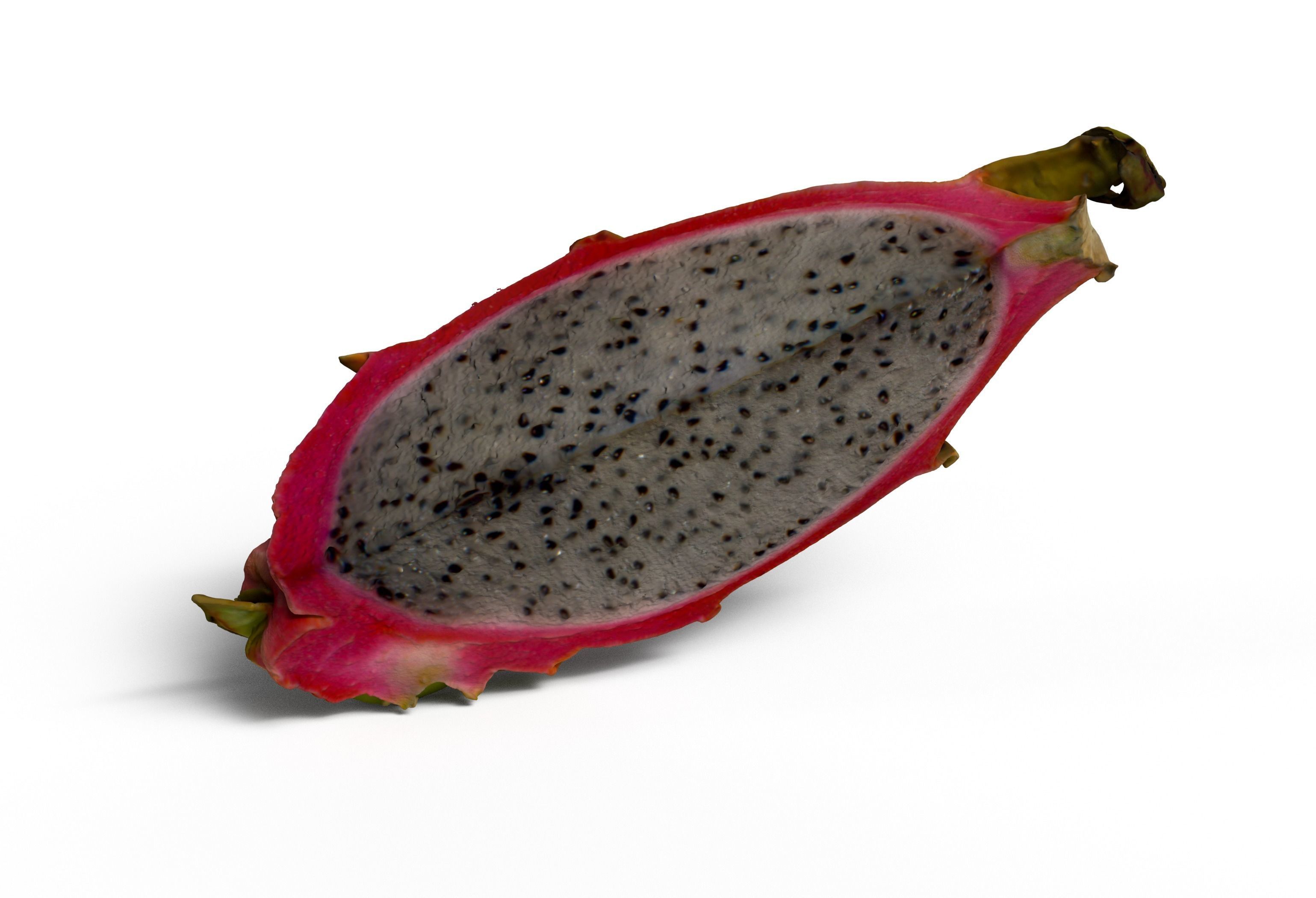 Dragonfruit whole half quarter Free 3D model_2