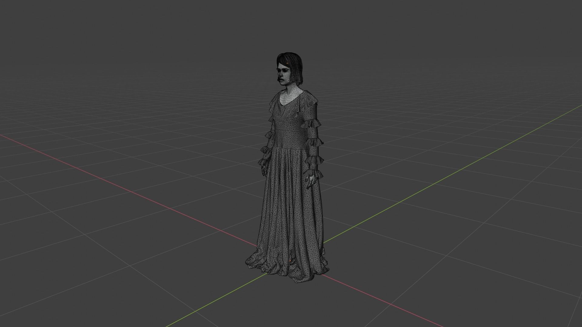 Female Character Low-poly 3D model_9