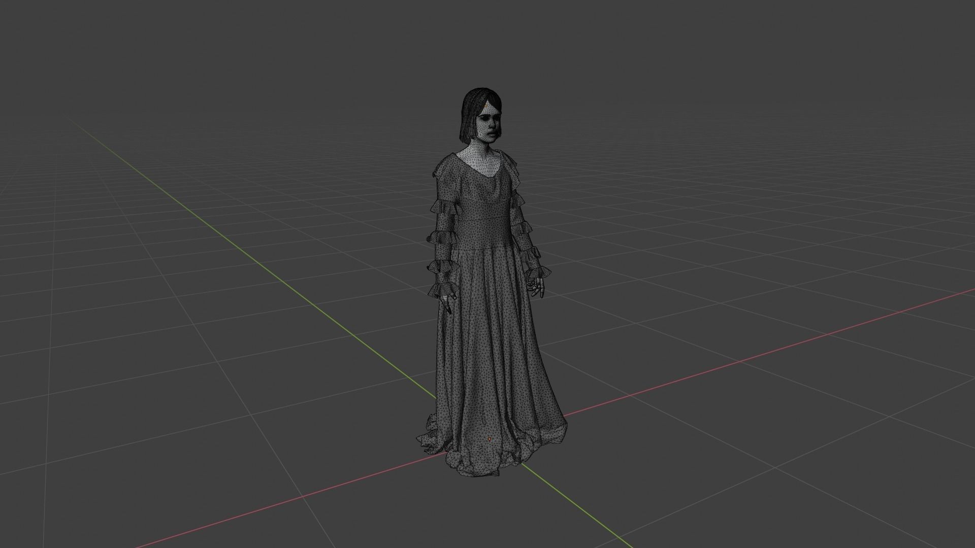 Female Character Low-poly 3D model_7