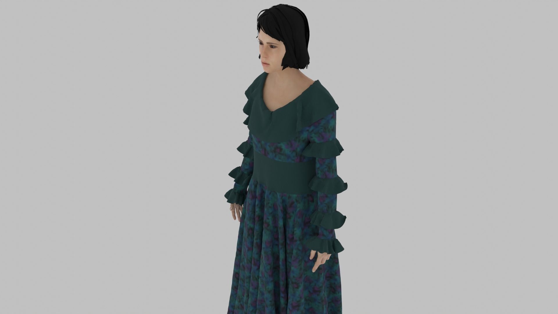 Female Character Low-poly 3D model_4