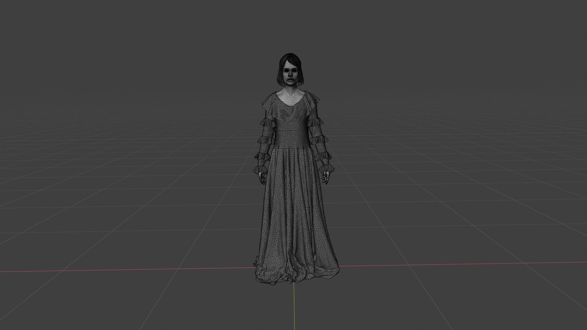 Female Character Low-poly 3D model_8