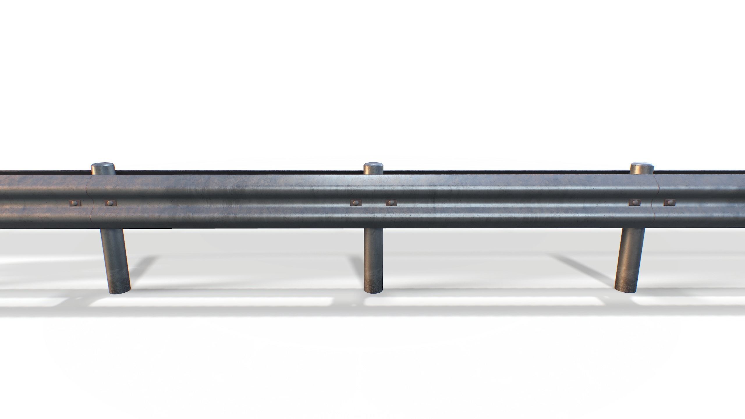 Modular Highway Fencing Low-poly 3D model_6