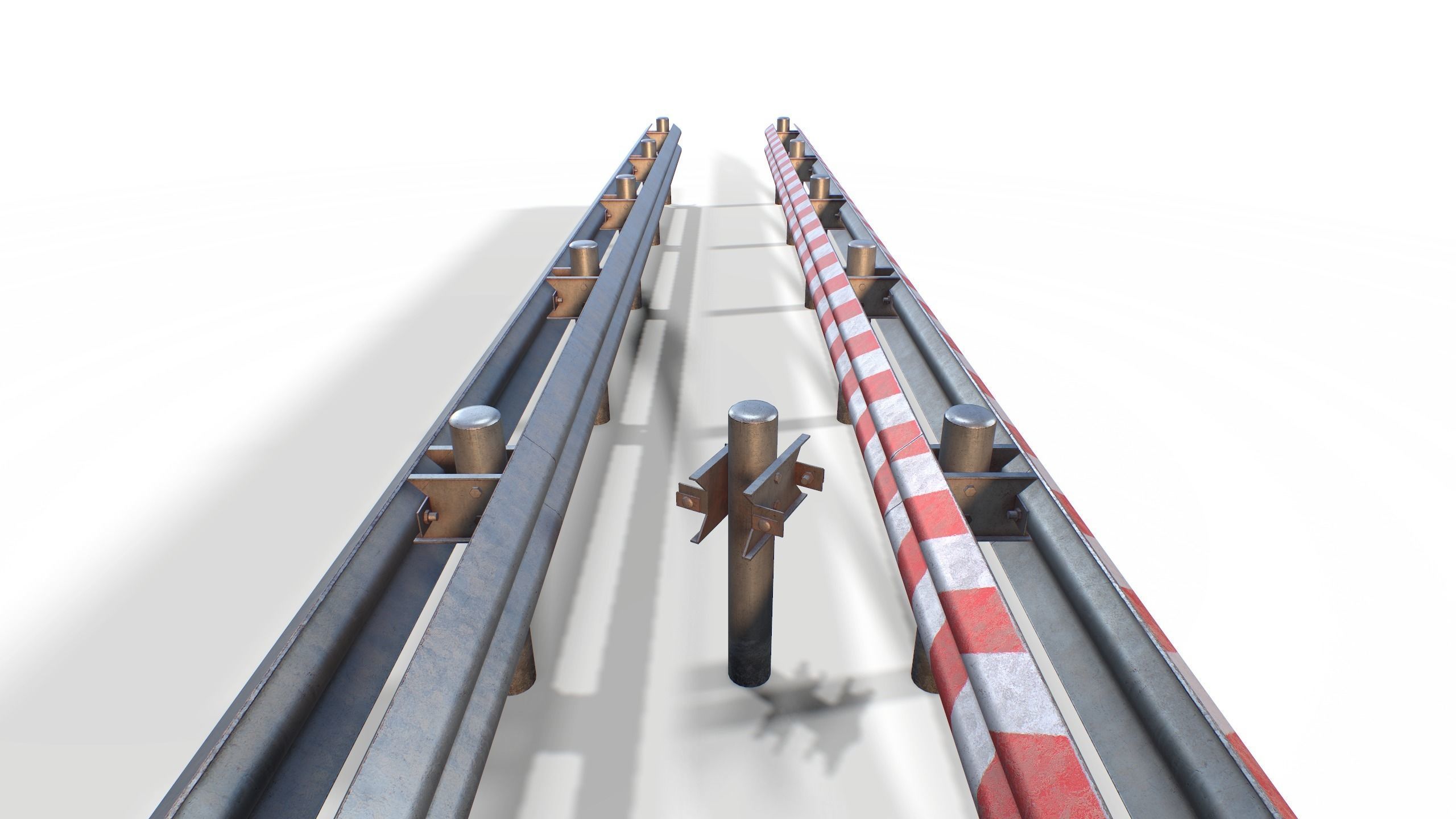 Modular Highway Fencing Low-poly 3D model_4