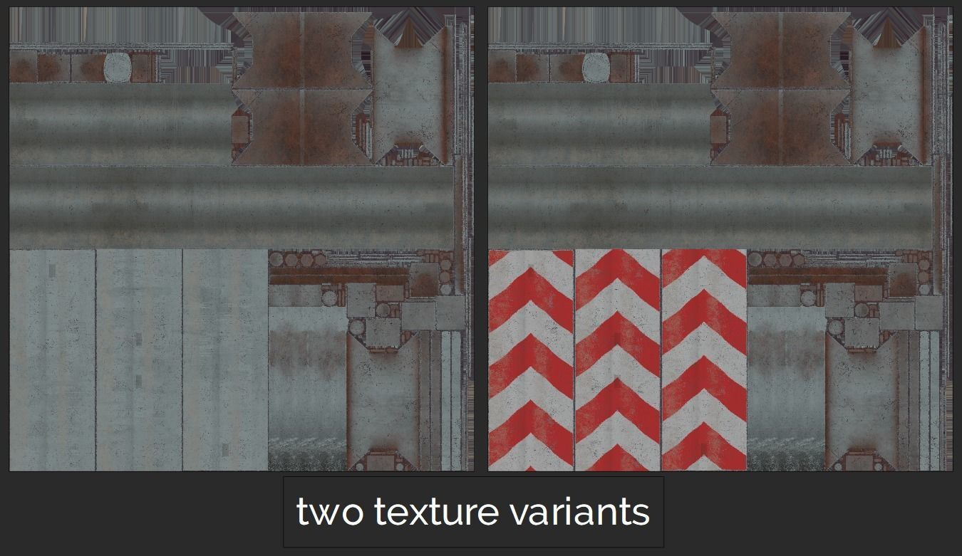 Modular Highway Fencing Low-poly 3D model_7