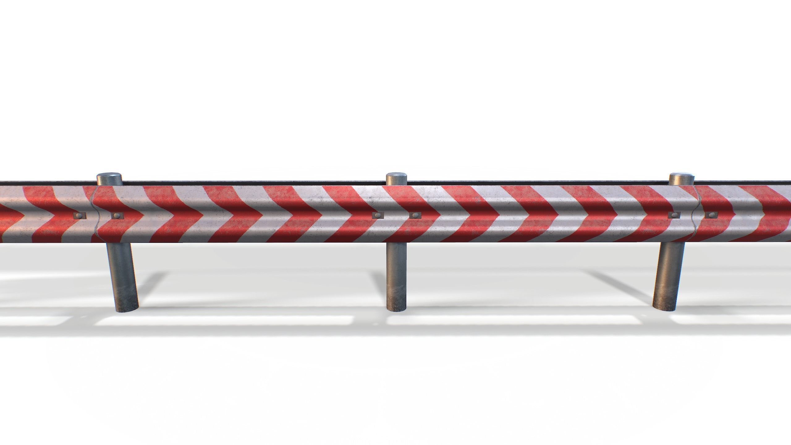 Modular Highway Fencing Low-poly 3D model_5