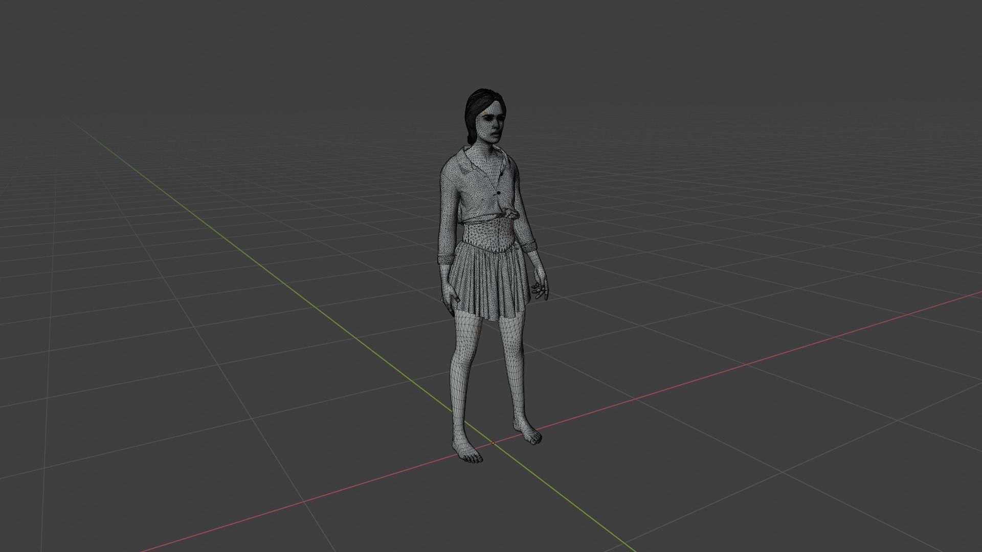 Woman - Female Character Low-poly 3D model_7
