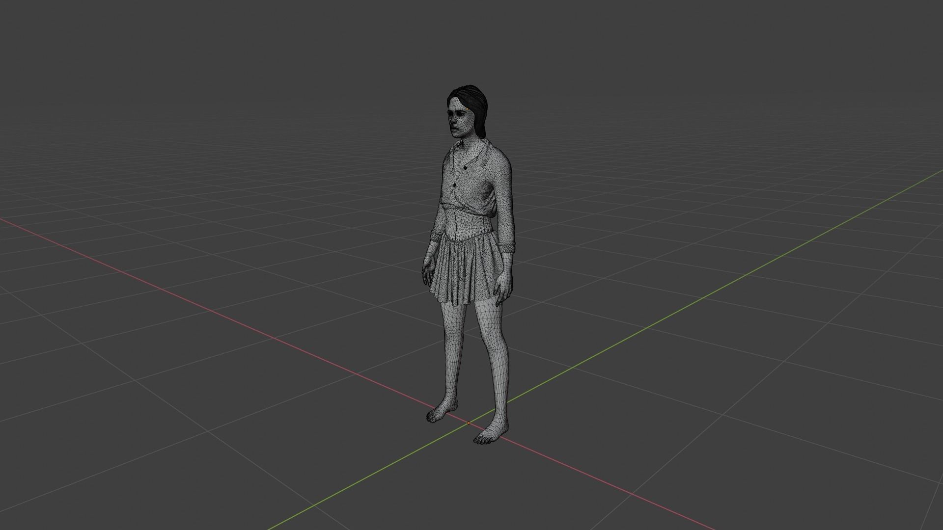 Woman - Female Character Low-poly 3D model_9