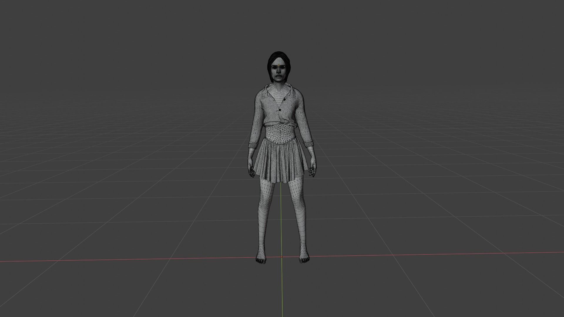 Woman - Female Character Low-poly 3D model_8