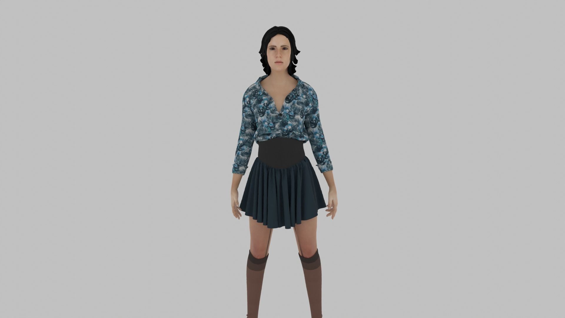 Sexy Woman - Female Character Low-poly 3D model_1