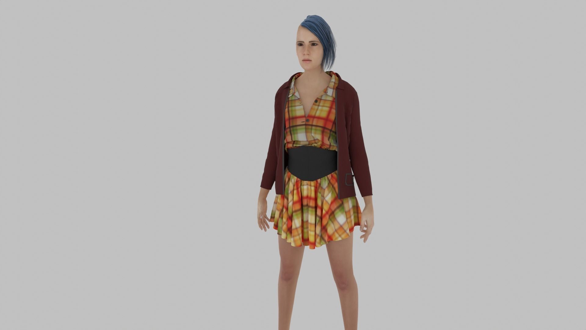 Woman - Female Character Low-poly 3D model_2