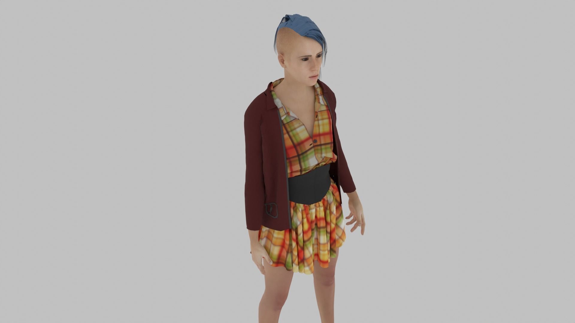 Woman - Female Character Low-poly 3D model_4