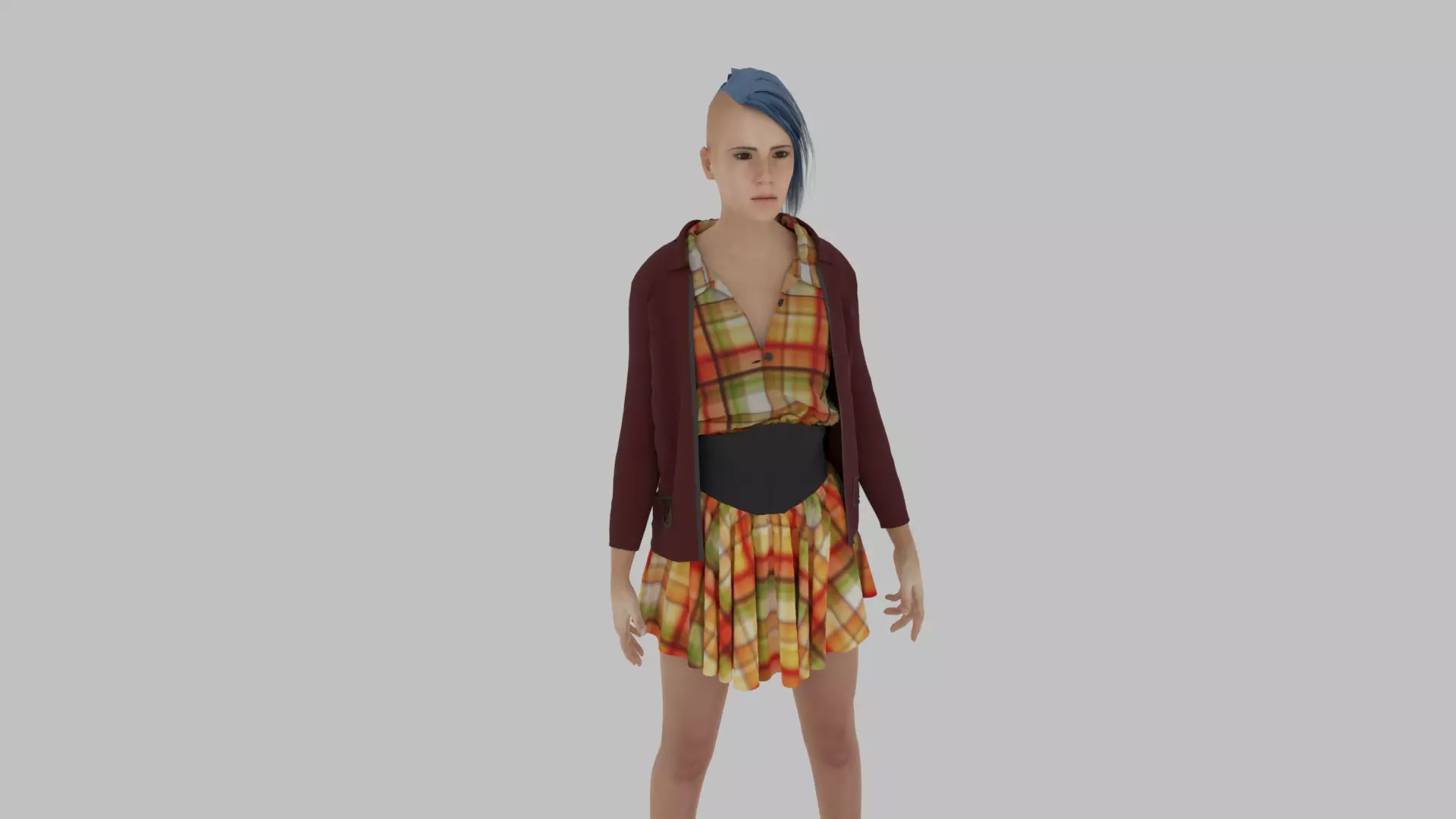 Woman - Female Character Low-poly 3D model_0