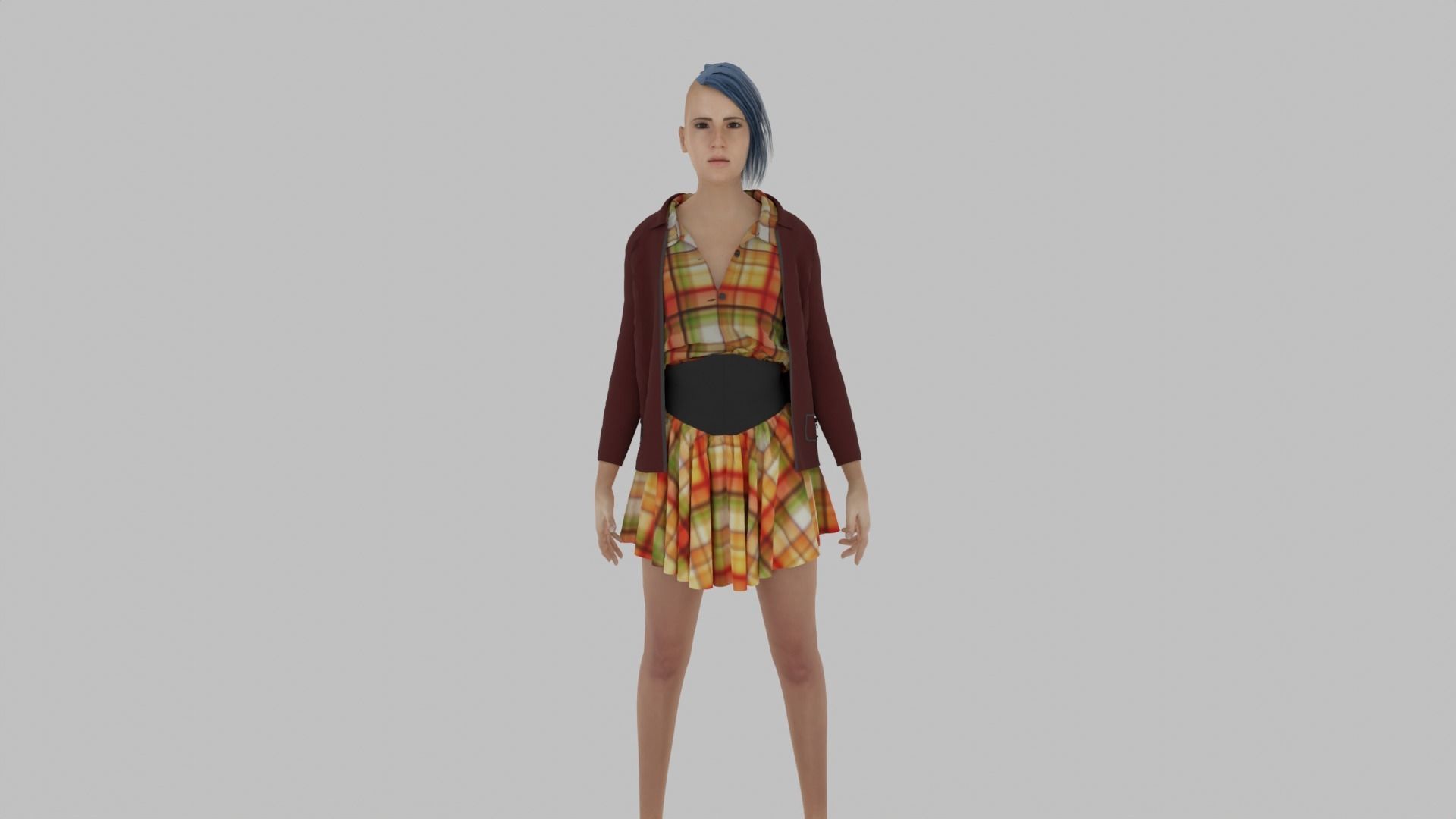 Woman - Female Character Low-poly 3D model_1