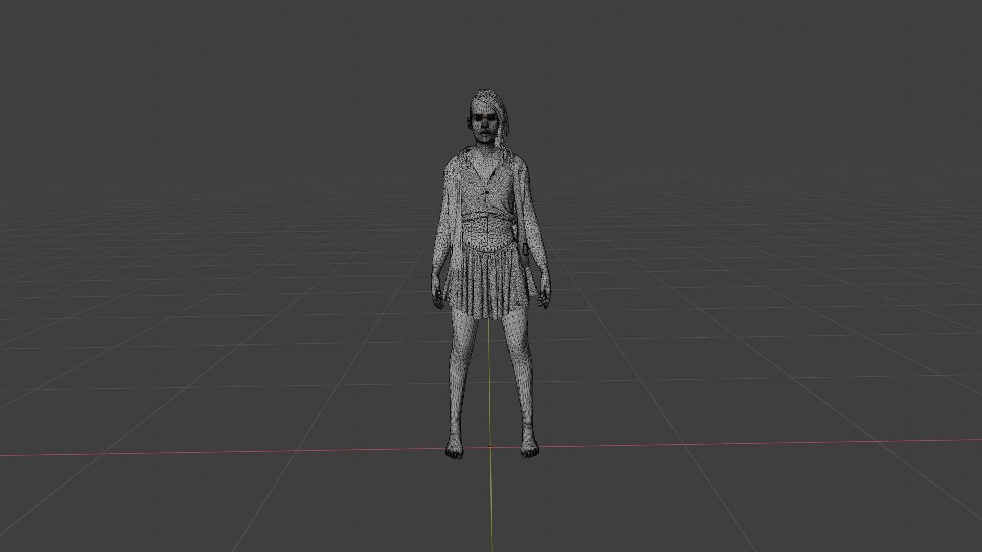Woman - Female Character Low-poly 3D model_8