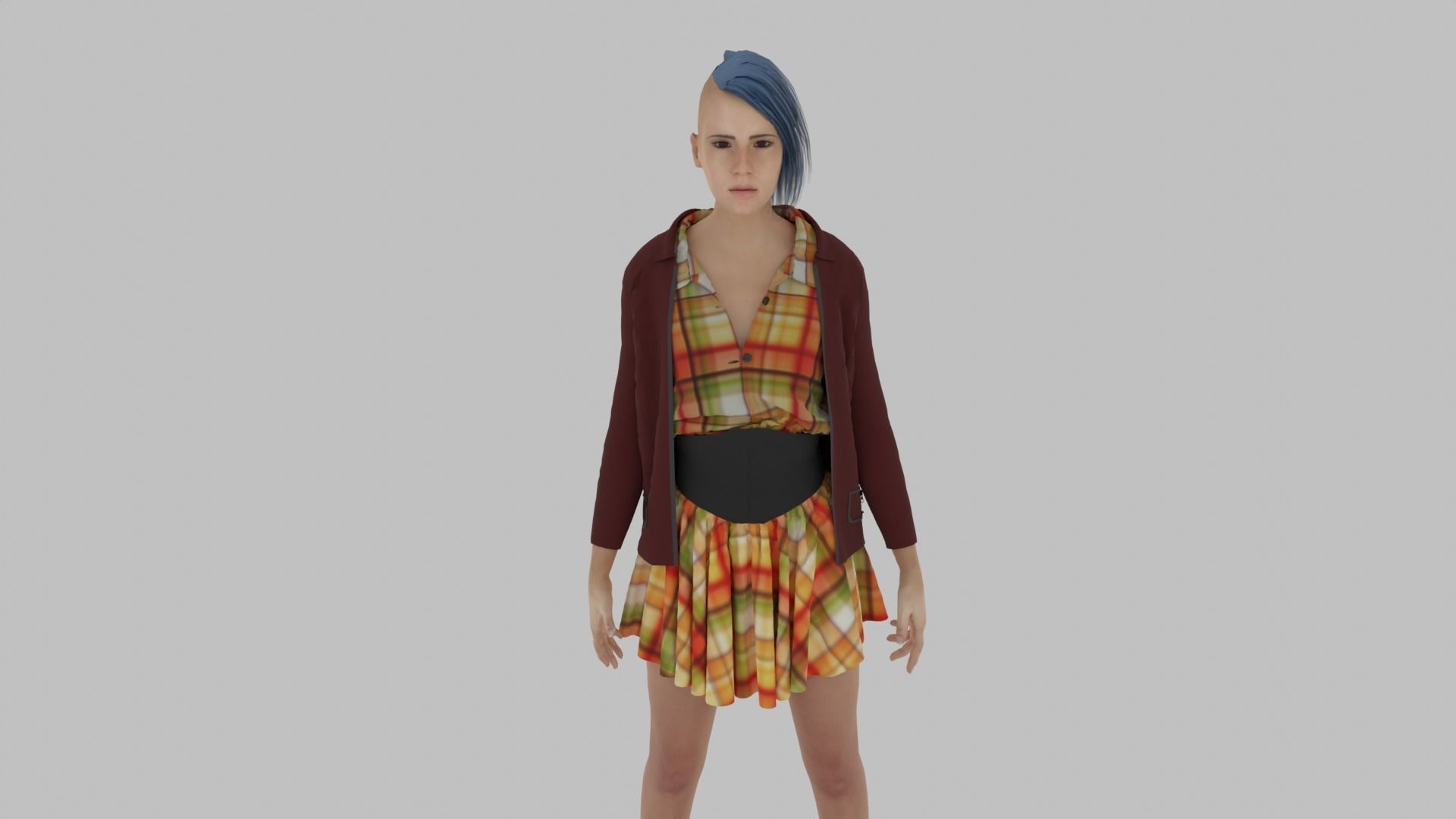 Woman - Female Character Low-poly 3D model_6