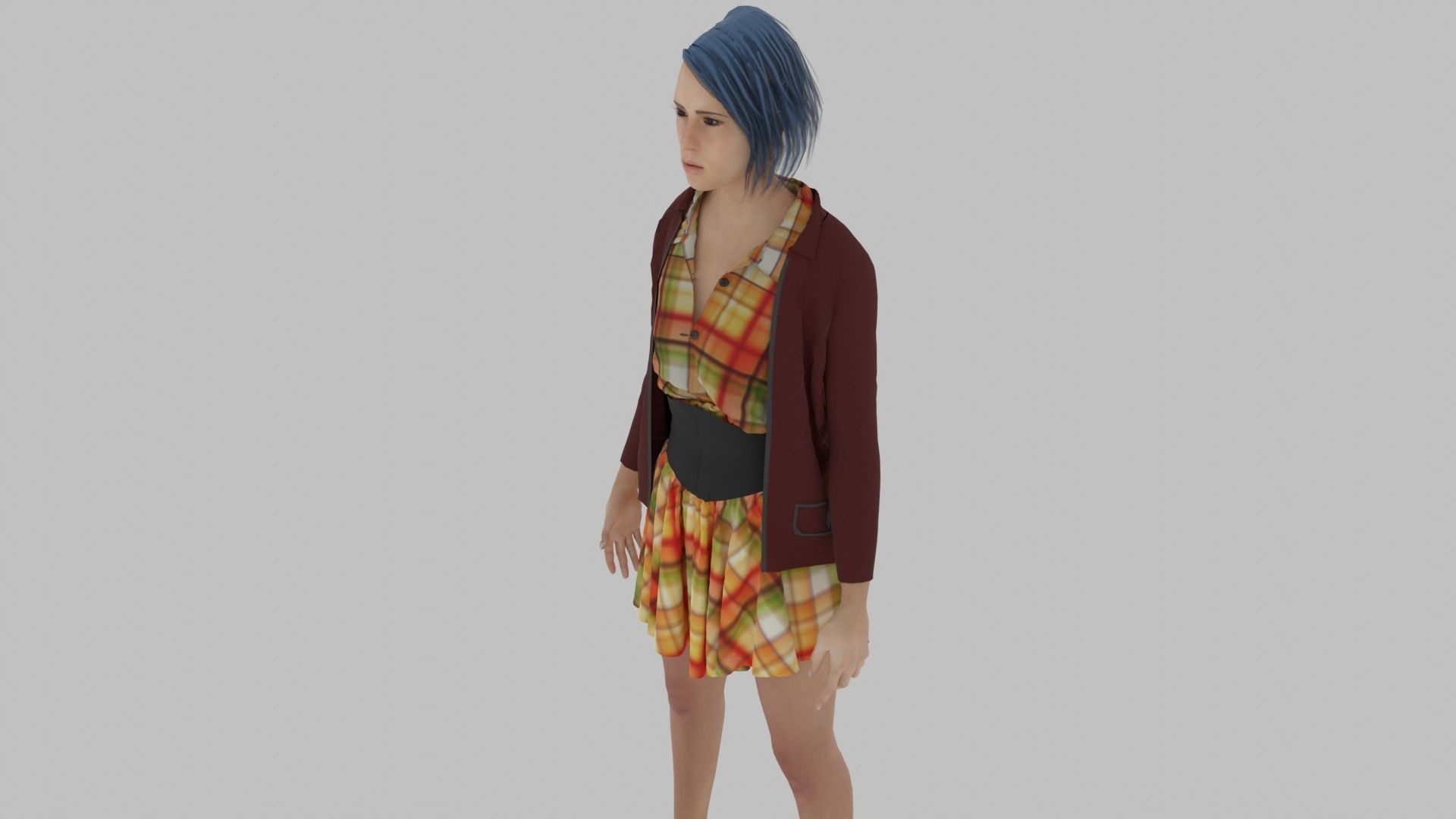 Woman - Female Character Low-poly 3D model_5