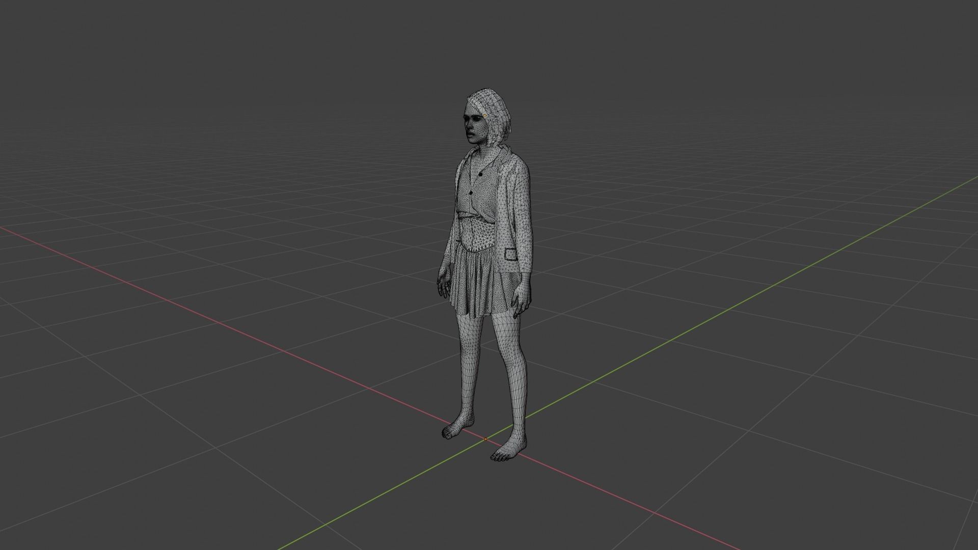 Woman - Female Character Low-poly 3D model_9