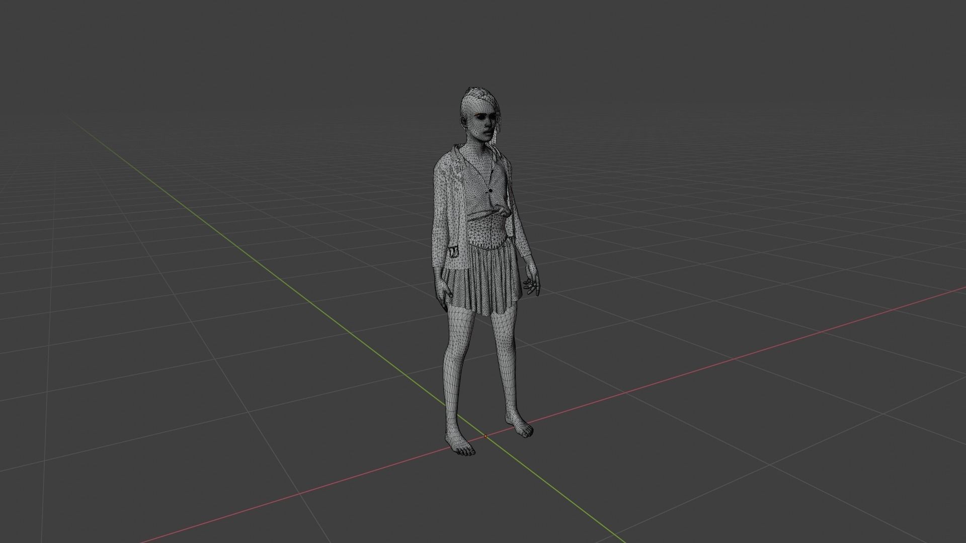 Woman - Female Character Low-poly 3D model_7