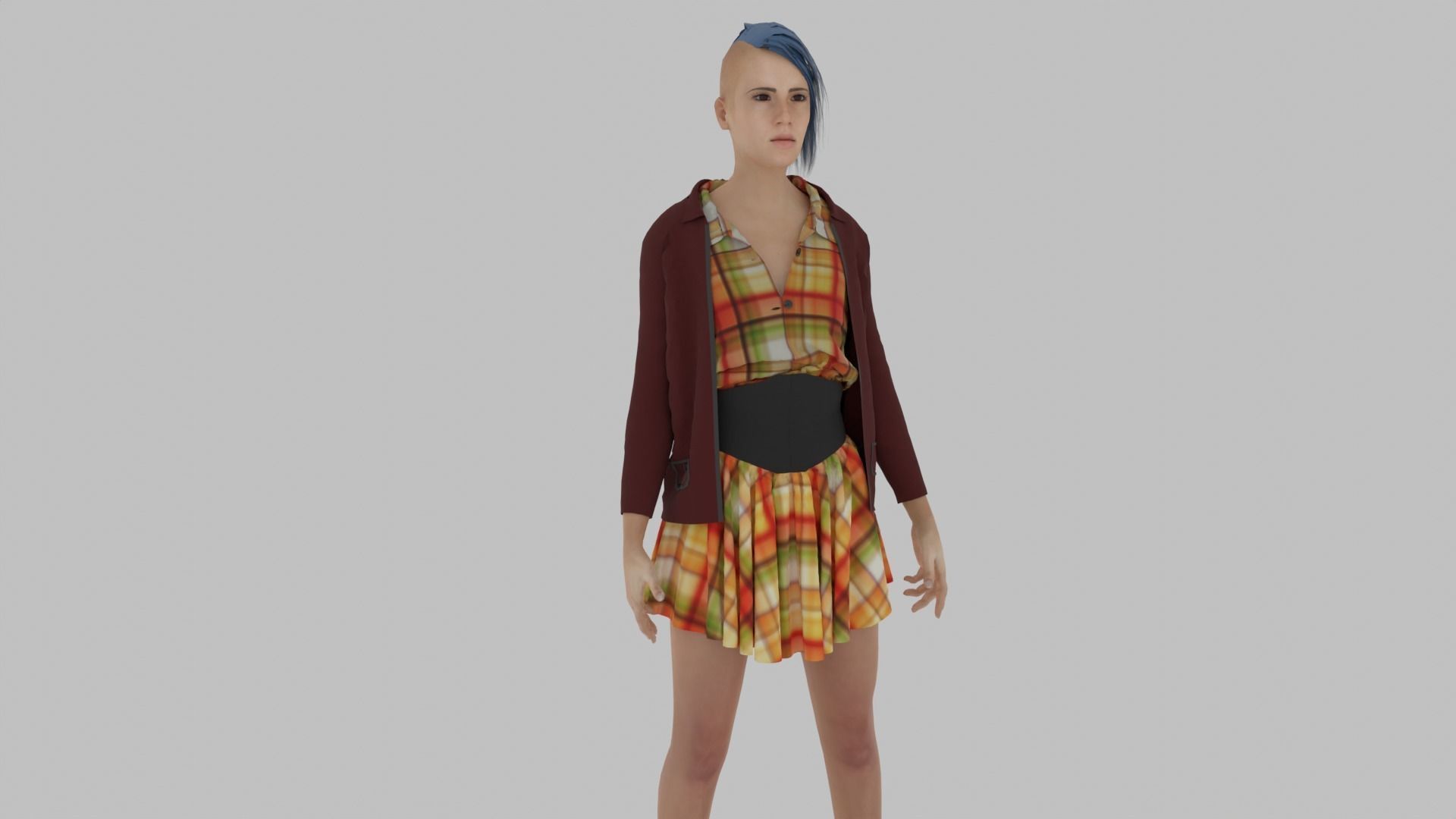 Woman - Female Character Low-poly 3D model_3