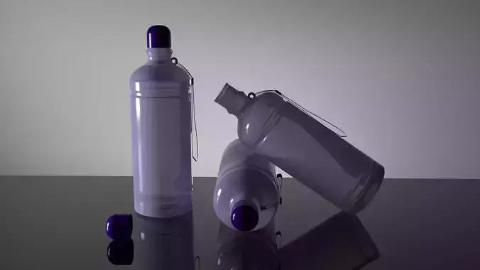 Transparent plastic water bottle