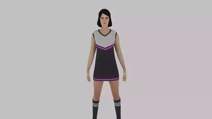 Cheerleader girl in outfit