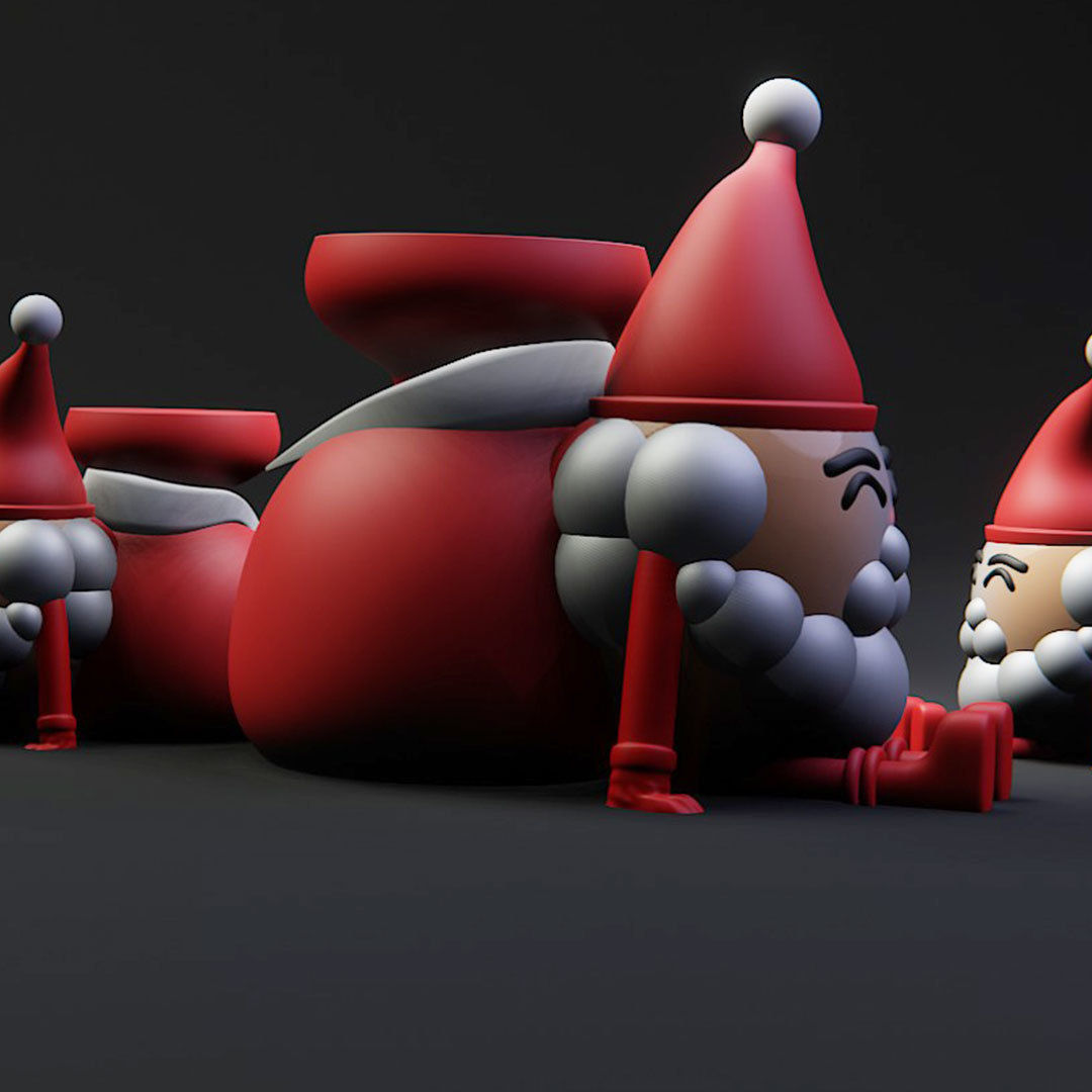 CUTE SANTA CLAUS MULTIPURPOSE HOLDER 3D print model_2