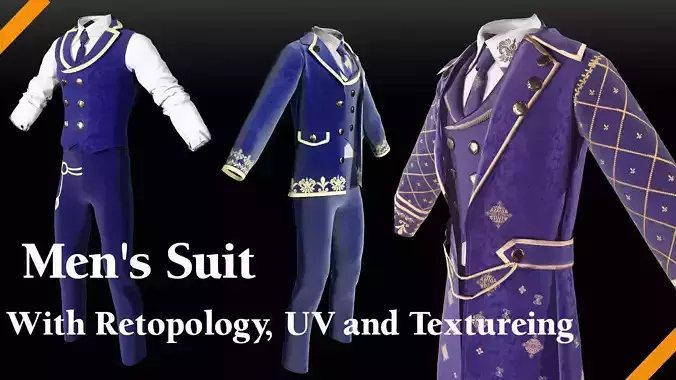 Mens Suit Low-poly 3D model