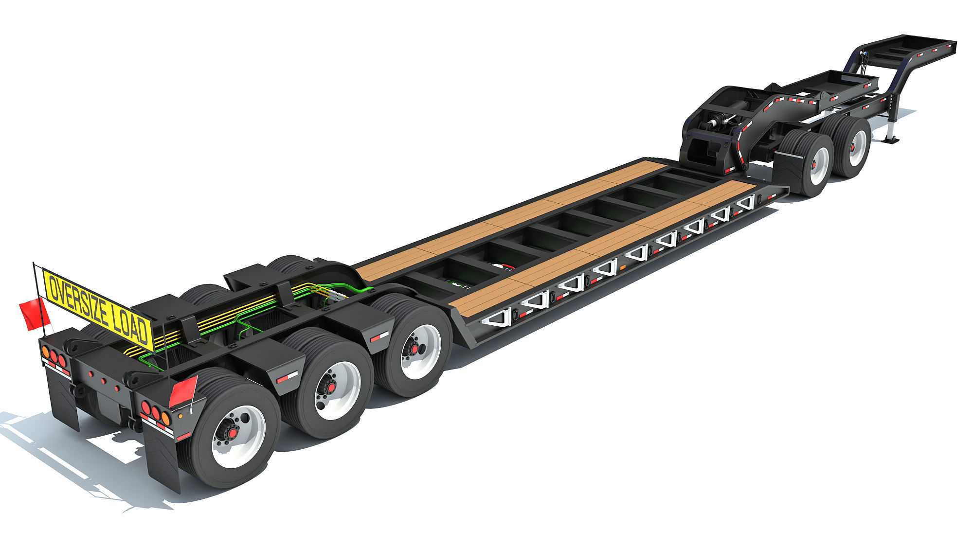 Low Loader Platform Trailer 3D model_4