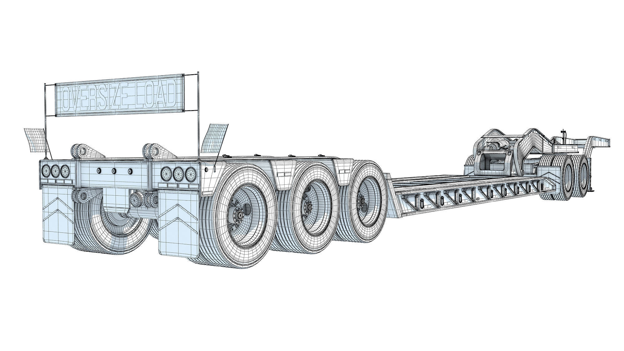 Low Loader Platform Trailer 3D model_15