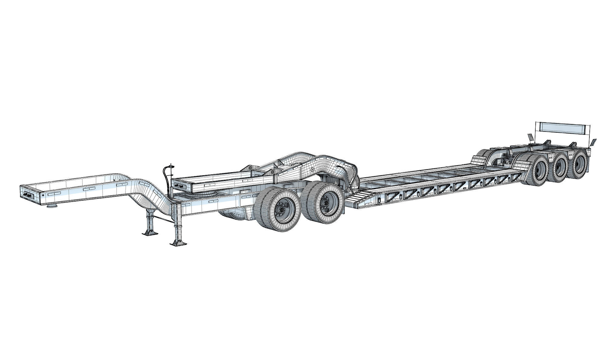 Low Loader Platform Trailer 3D model_14