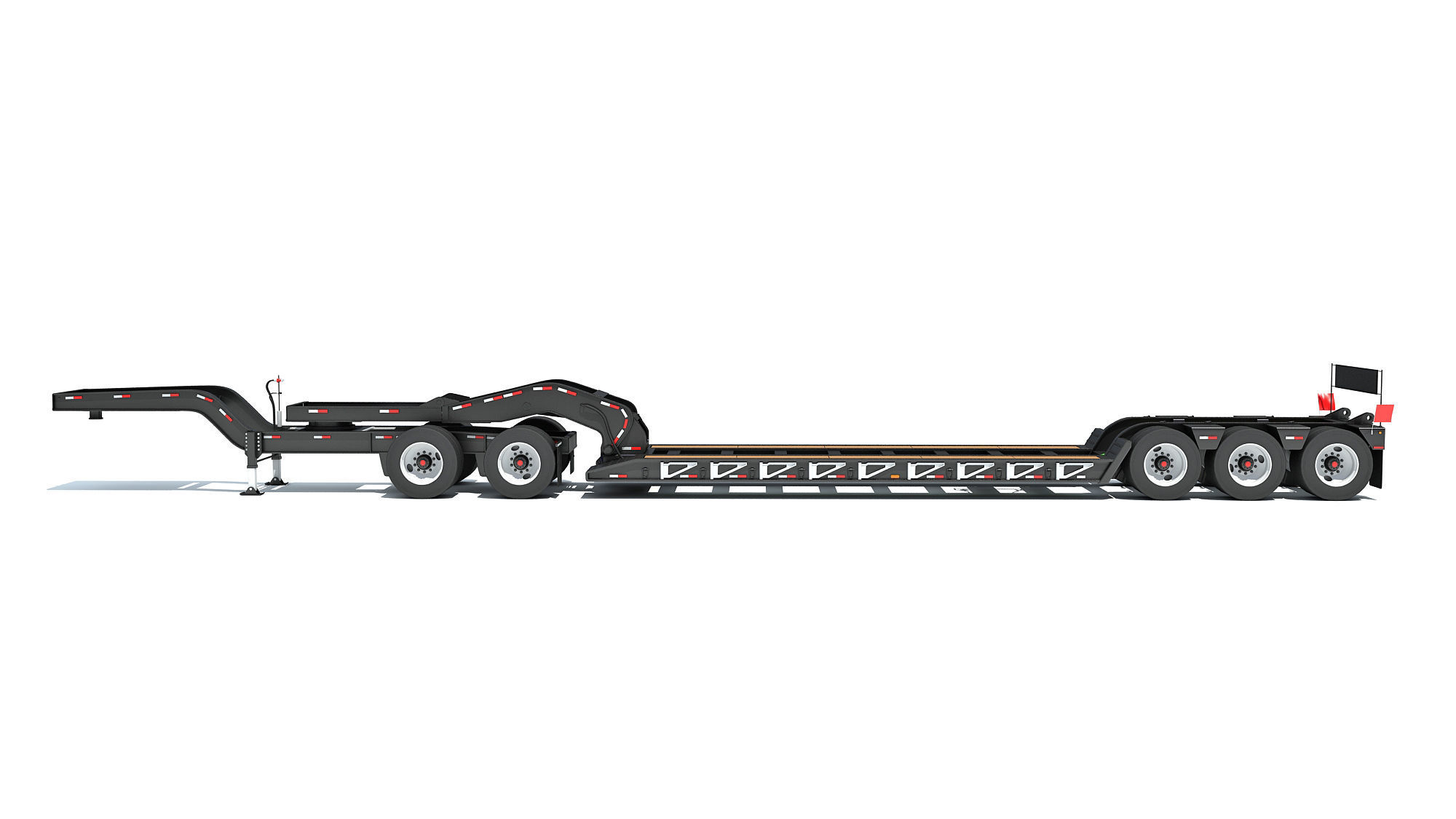 Low Loader Platform Trailer 3D model_1