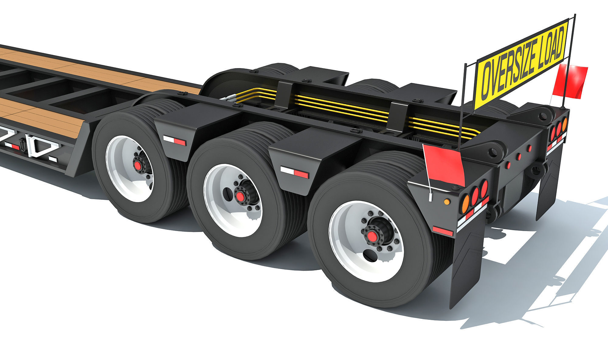 Low Loader Platform Trailer 3D model_13