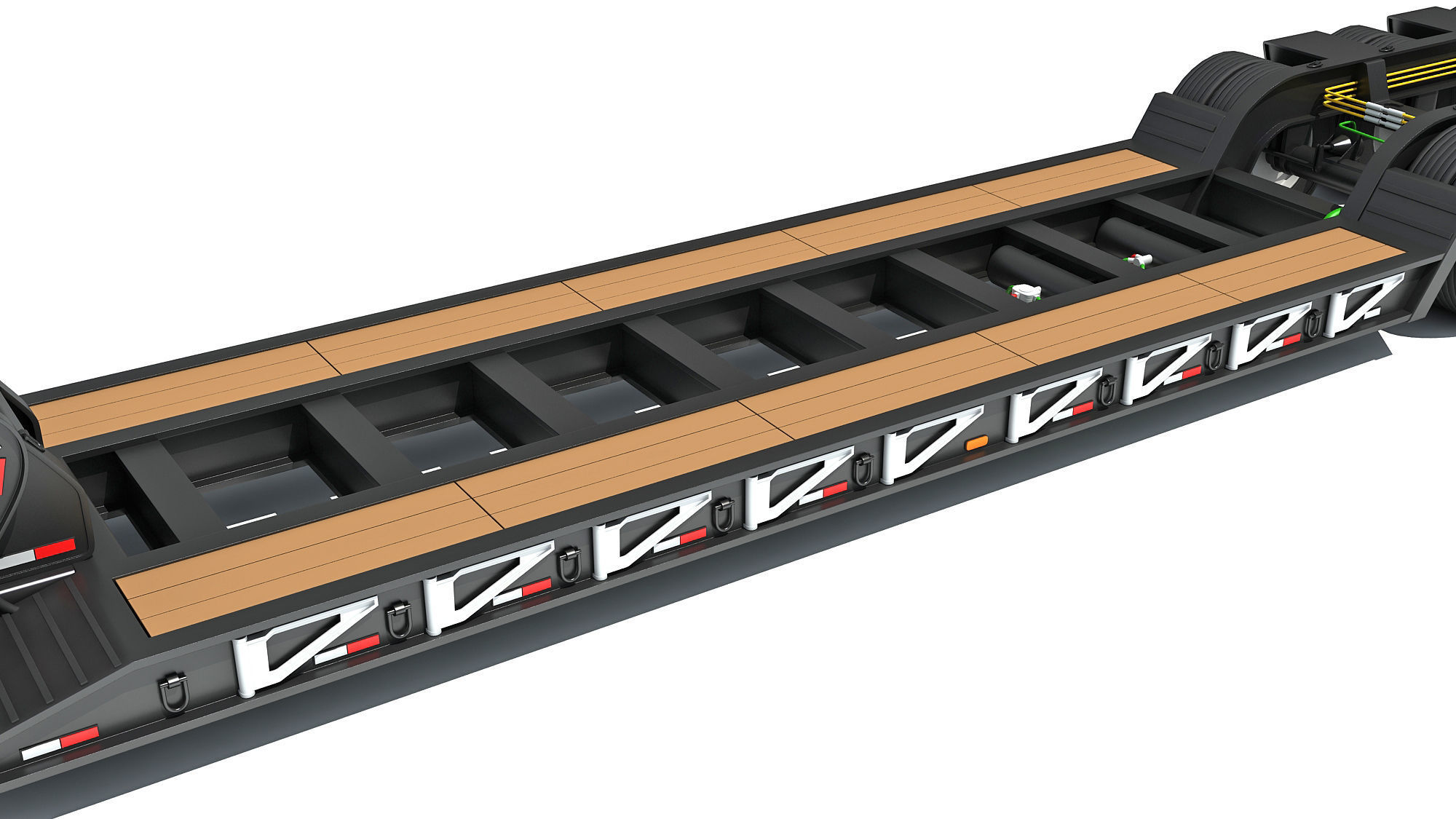 Low Loader Platform Trailer 3D model_12