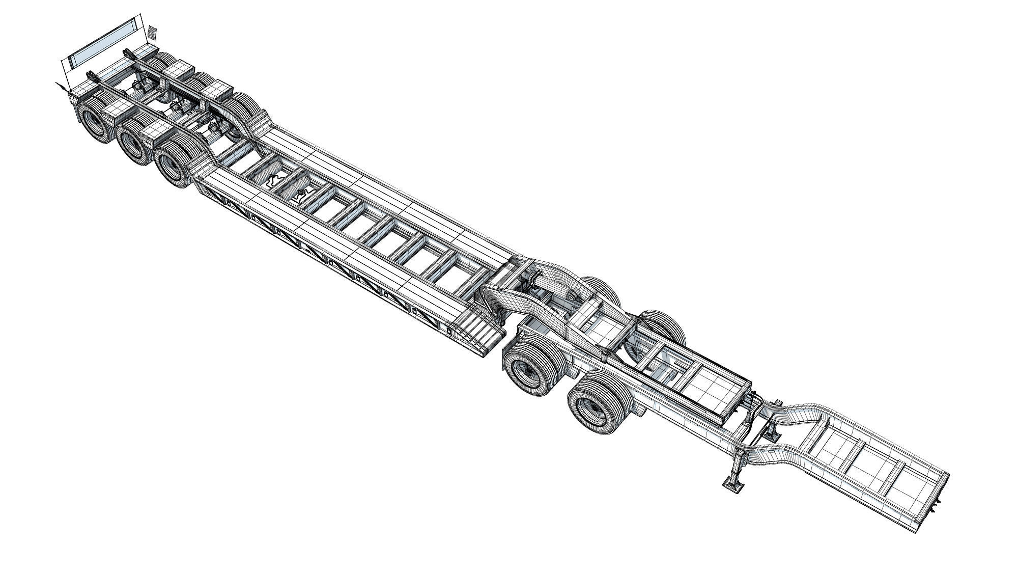 Low Loader Platform Trailer 3D model_16