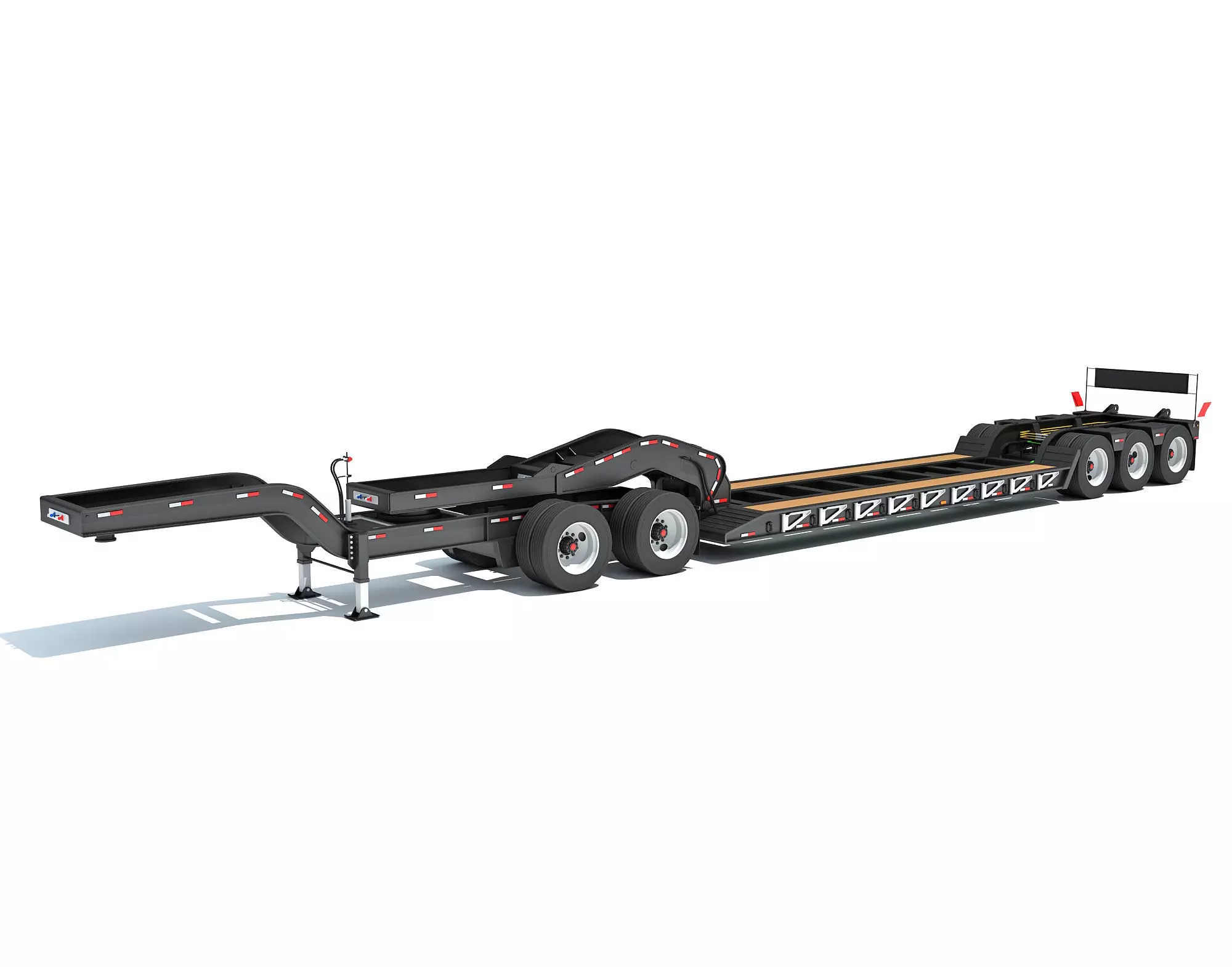 Low Loader Platform Trailer 3D model_0