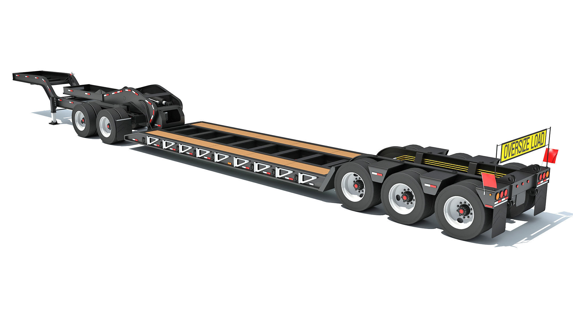 Low Loader Platform Trailer 3D model_2