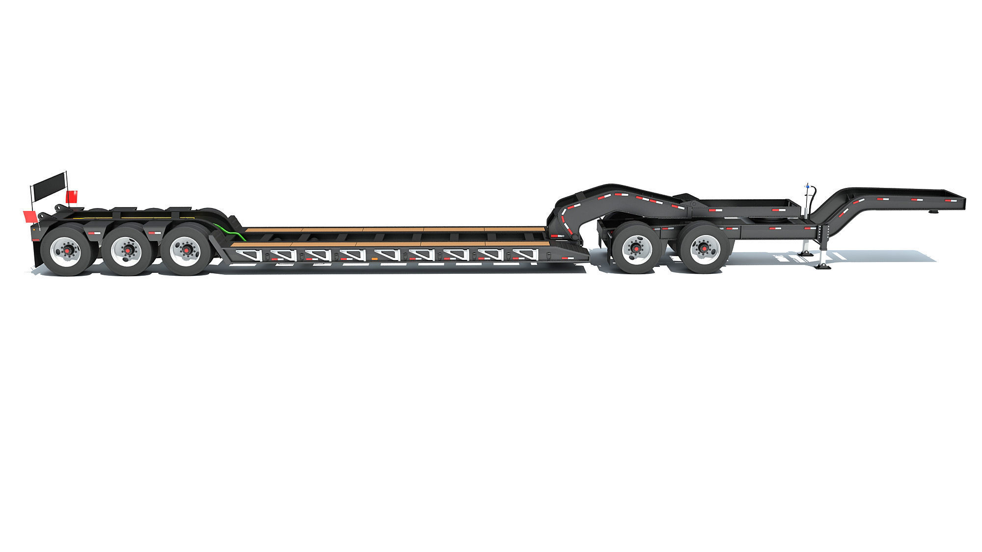 Low Loader Platform Trailer 3D model_5