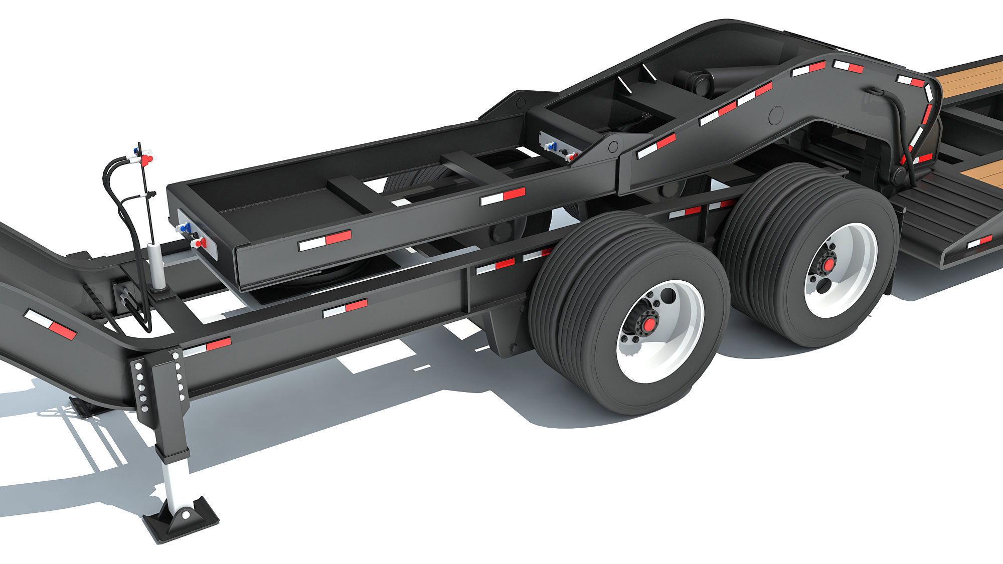Low Loader Platform Trailer 3D model_11
