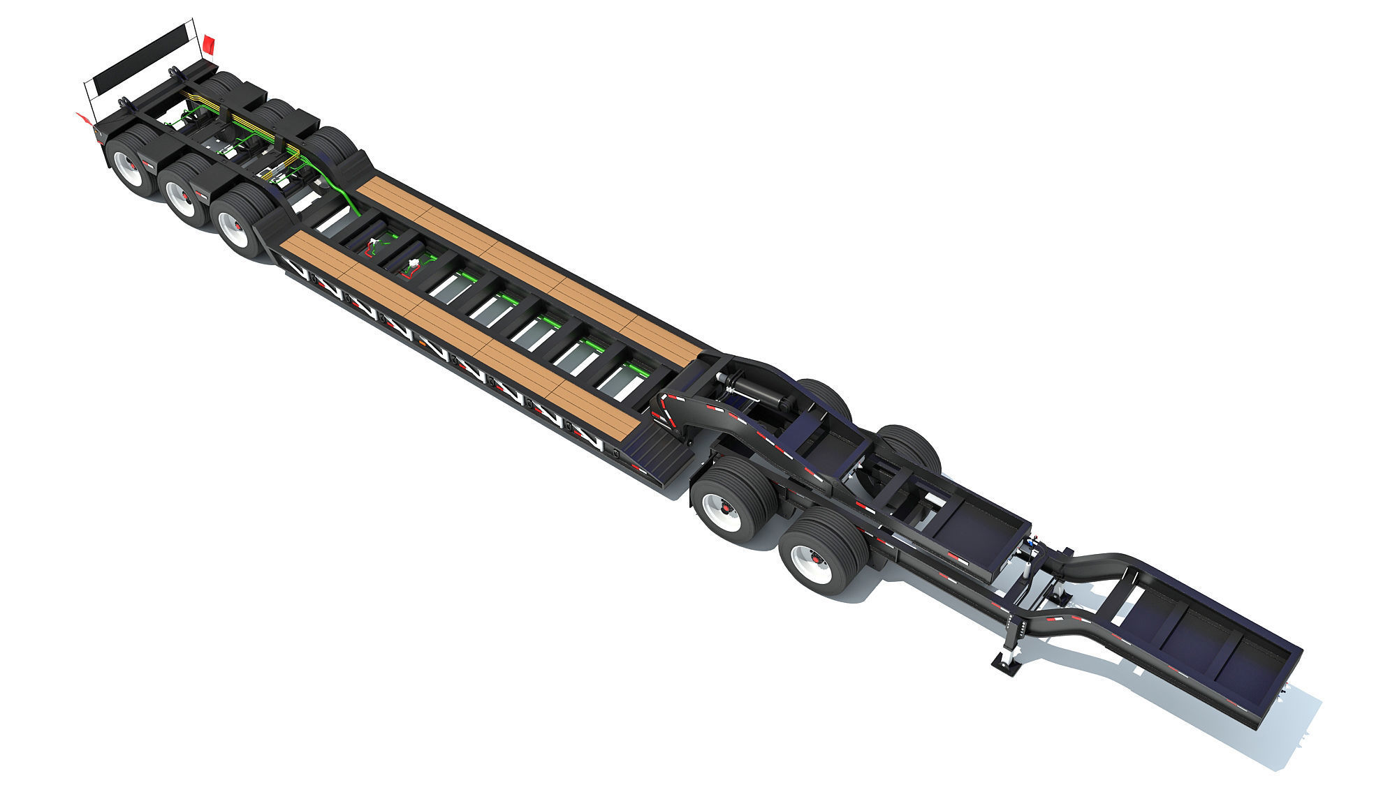 Low Loader Platform Trailer 3D model_9