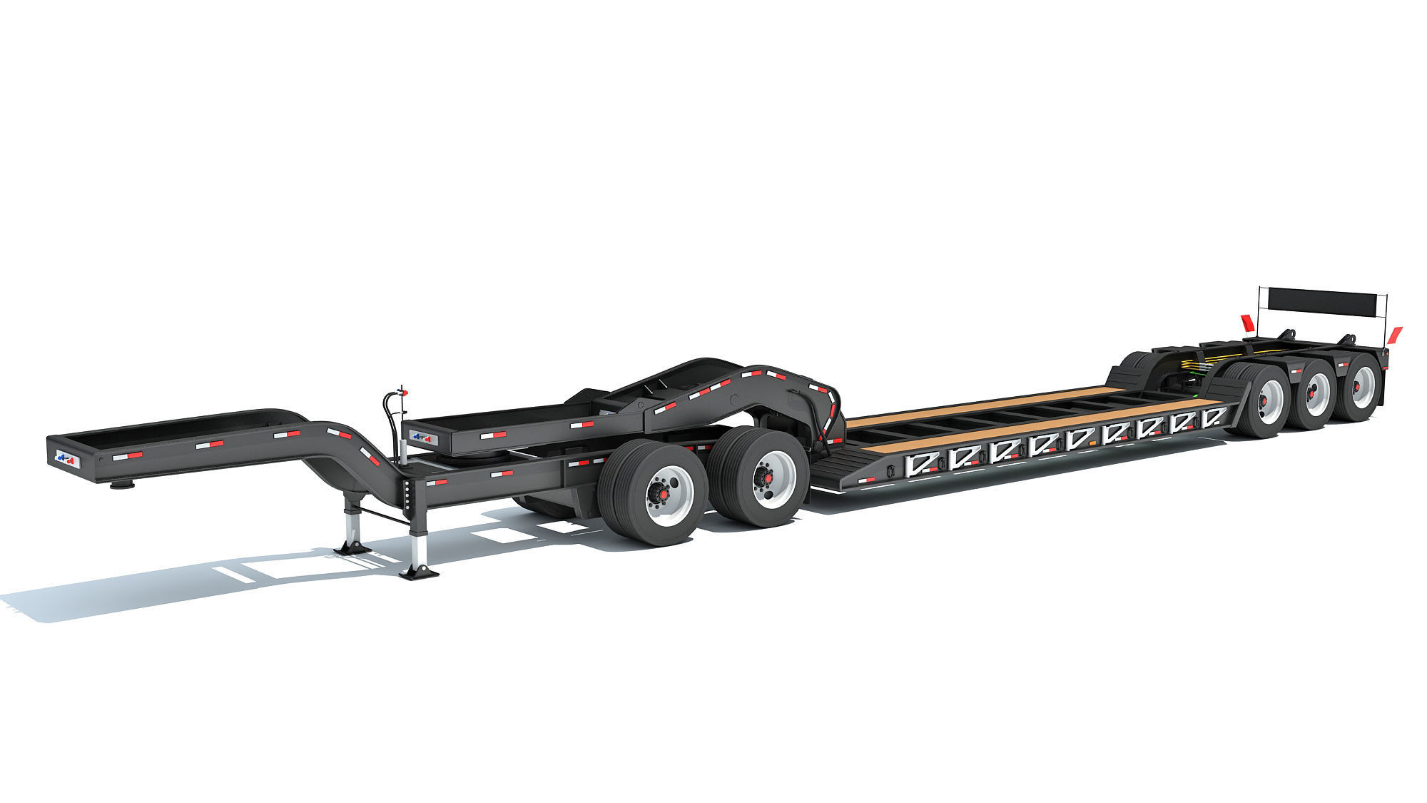 Low Loader Platform Trailer 3D model_8