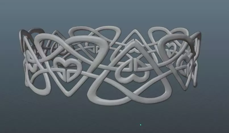 Celtic Heart Bracelet  3D model_0