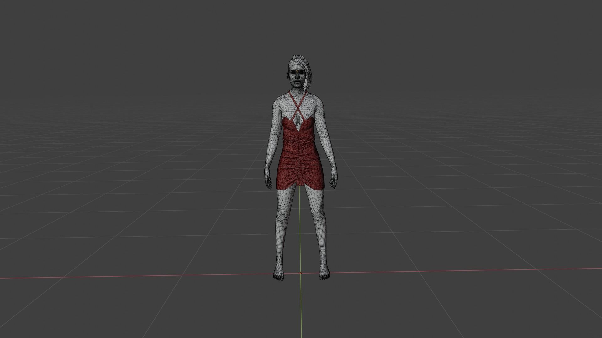 Woman Character Low-poly 3D model_8
