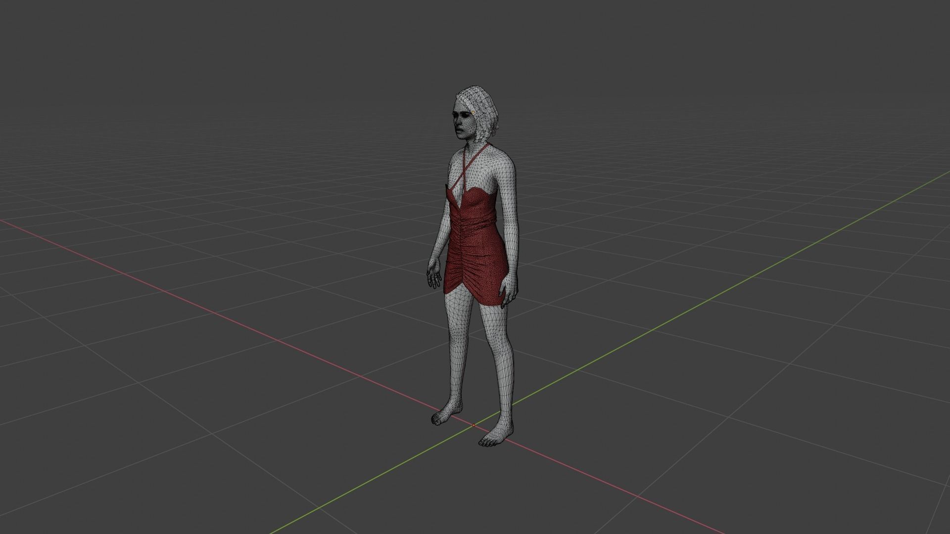 Woman Character Low-poly 3D model_9